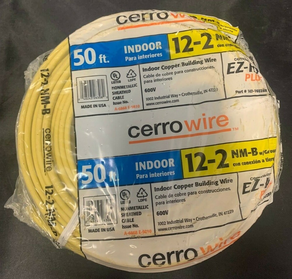 Cerrowire 50 ft. INDOOR 12-2 NM-B W/ Ground Copper Building Wire