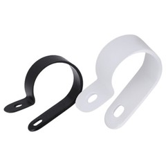 High Quality Black / White Nylon Plastic P Clips – Fasteners for Cable & Tubing