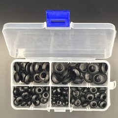 100 pieces Rubber Grommet Assortment Set Harness Grommet Wire Gasket Kit
