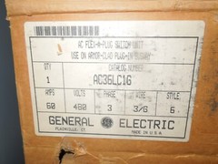 GE AC36LC1G 60A 3ph 3W 480V Ground Armor Clad Breaker Type Flex-A-Plug Busplug
