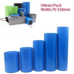 NEW 1M Blue PVC Heat Shrink Tube Sleeve for 18650 Battery Pack Insulation