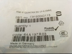 HARTING 09150043113 QUINTAX CONTACT, HAN 4 QUINTAX BU (3-9,5mm) 64A197R03, NIB