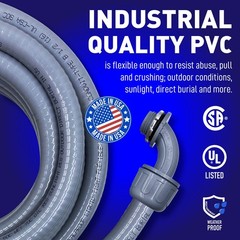 Sealproof 1-Inch Non-metallic Liquid-Tight Conduit and Connector Kit, 25 Foot…