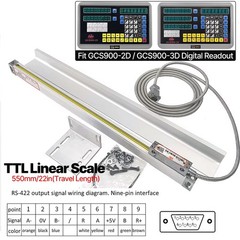 5um Linear Scale Linear Encoder 550mm Travel Fit GCS900 Digital Readout DRO Lat