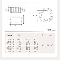10-26mm Cable Hole Cover Grommet Wire Cable Tidy Pipe Hole Plug Computer Desk