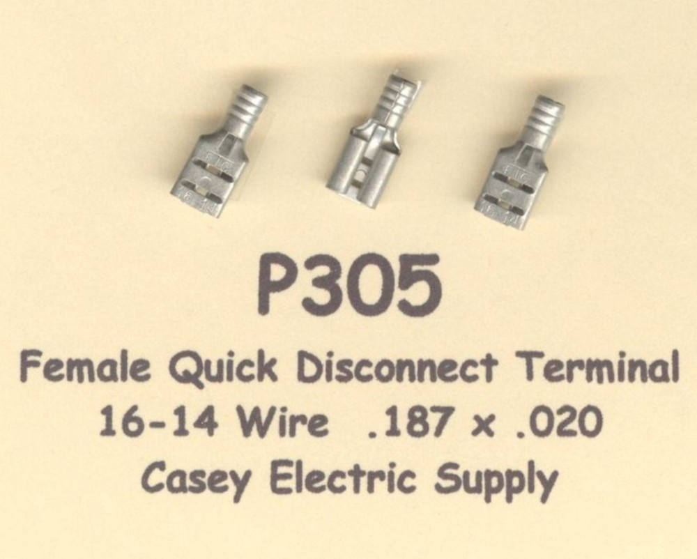 50 Non Insulated QD Quick Disconnect Terminal Female #16-14 Wire Gauge AWG .187