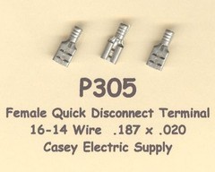 50 Non Insulated QD Quick Disconnect Terminal Female #16-14 Wire Gauge AWG .187