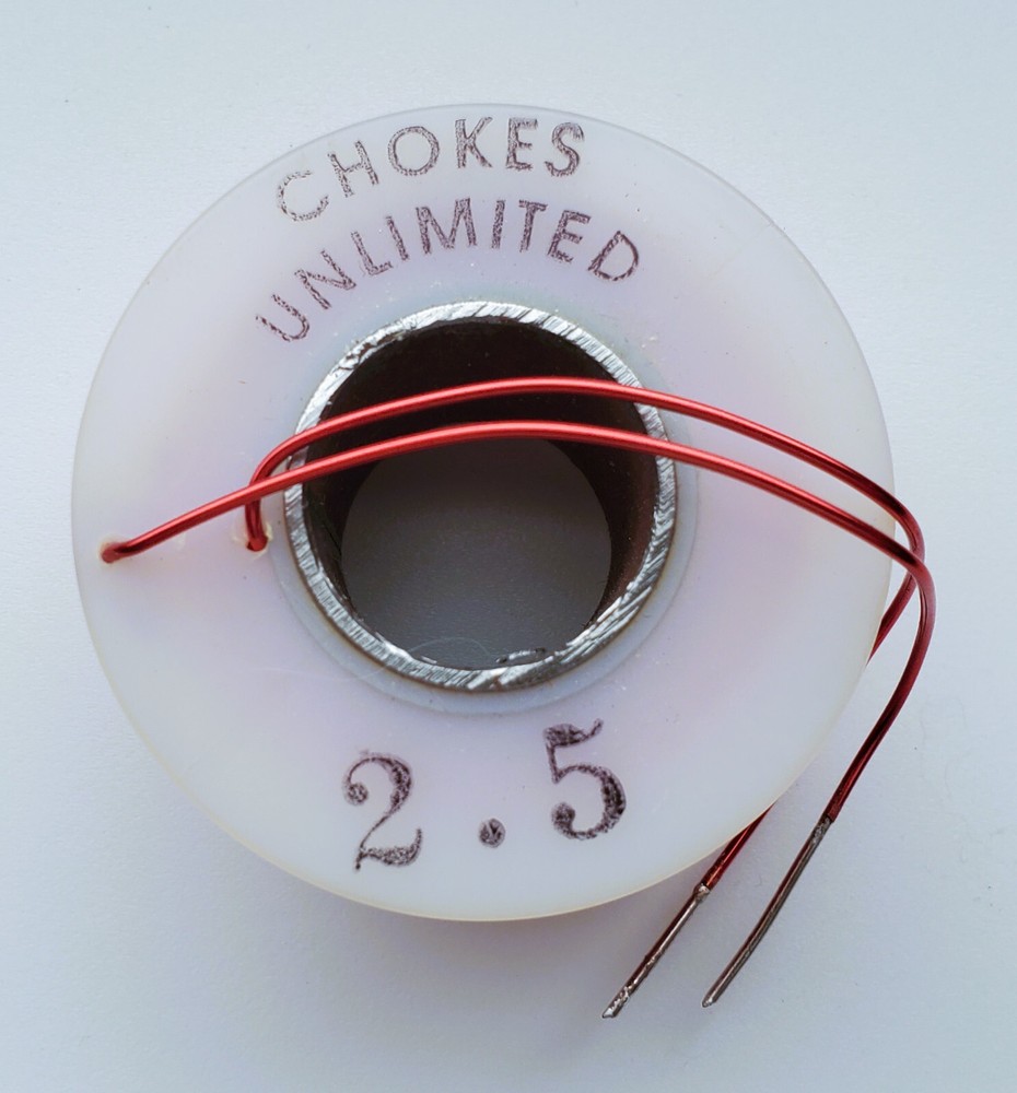 US Stock – Chokes Unlimited 2.5 mH Air Core (w/iron sleeve) Inductor 18 AWG wire