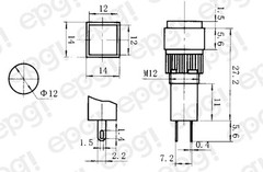 2 pack – 12mm SQUARE LED PANEL MOUNT LAMP – GREEN LENS 3VDC-12VDC #NN12SGR