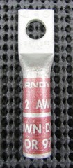 BURNDY YA2C 2AWG 1-HOLE STRAIGHT-BARREL COMPRESSION LUG – LOT OF 5 / NEW NO BOX