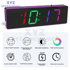 DIY Electronic Clock Kit LED Digital RGB Clock Time Temperature Date Display 5V
