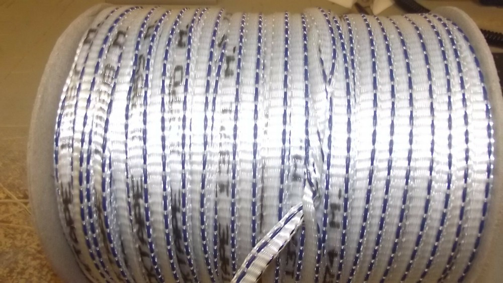 3/8″ x 1000′ 900# tensile polyester detectable pull tape, mule tape, webbing