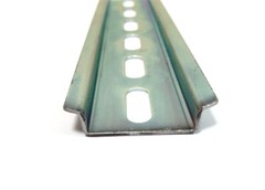 Pre-Cut DIN Rail Slotted Steel, 35mm x 7.5mm [varied length] RoHS Plated