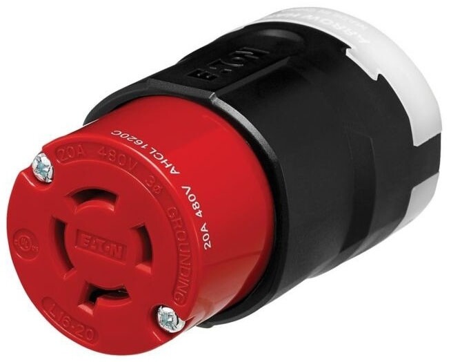Arrow Hart AHCL1620C, 480 VAC, 20 A, NEMA L16-20, Locking Device Connector, 1pc