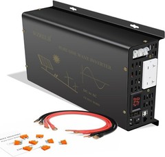 3000 Watt Pure Sine Wave Power Inverter 24VDC to 120VAC 6000W Peak Built-in Soft