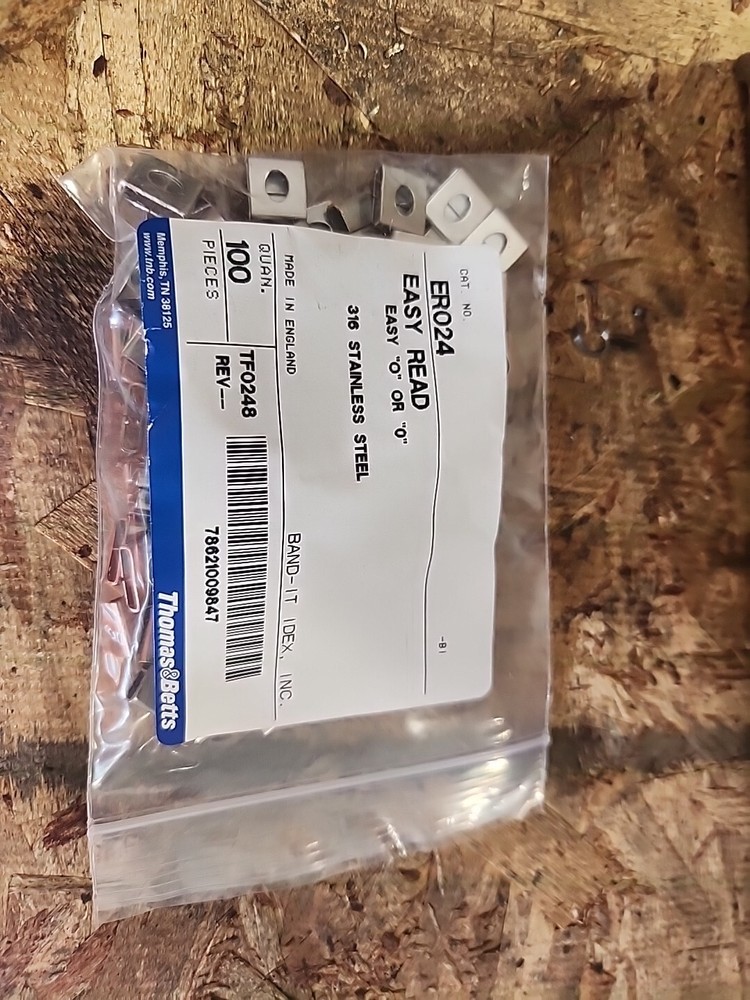 ER024 EASY READ 0 OR O 316 STAINLESS STEEL CABLE TIE TAG Band-It X100