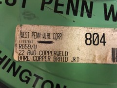 25′ West Penn Wire 804 RG/59U 22 AWG Copperweld Bare Copper Braid Jacket Cable