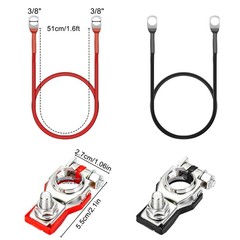 1.6 ft 10AWG Gauge Battery Inverter Cable Terminal Connector Truck, Solar Panels
