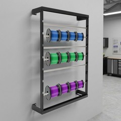 Black Heavy Duty Cable Reel Holder and Dispenser With 6 Stainless Steel Rods