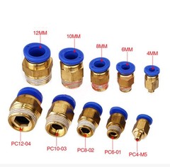 PC Pneumatic Male Thread Adaptor Pipe Push Fit Straight Quick Connectors Fitting