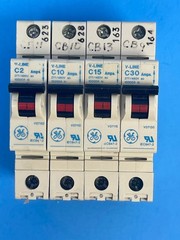 General Electric V-Line C2, C10, C15, C30 Circuit Breaker [Lot of 4]