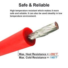 20 Gauge Silicone Wire Spool 40 Feet, Ultra Flexible High Temp 200 deg C 600V 20