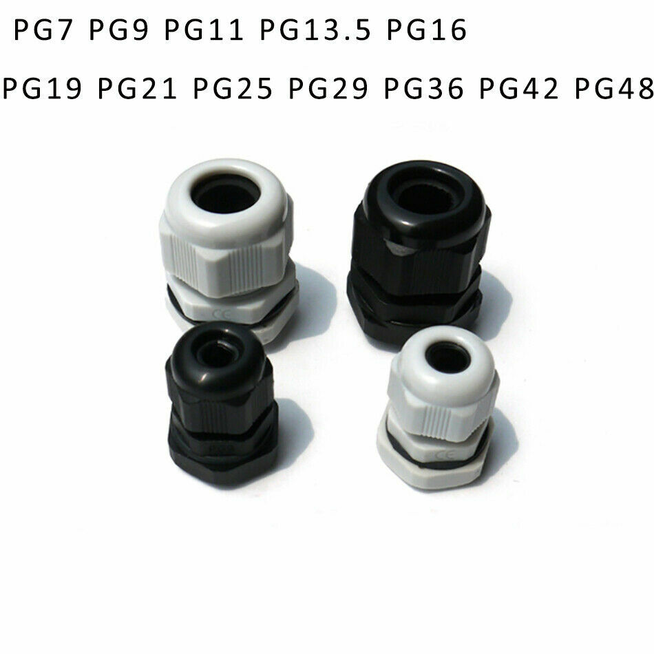 IP68 Nylon Plastic Cable Gland Waterproof Connector PG7/PG9/PG11/PG16/PG19-PG48