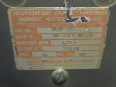 Sola Constant Voltage Transformer 23-26-150 500VA Used