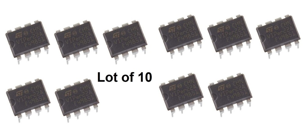 Lot of 10 Genuine ST VIPer22A SMPS Controller DIP-8, USA STOCK, Fast Ship
