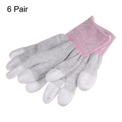 6 Pairs ESD Anti Static Gloves 19cm PC Gloves(Small), Pink