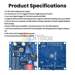 DC6-35V Voice Playback Module 9-Channel one-to-one Independent Low-level Trigger