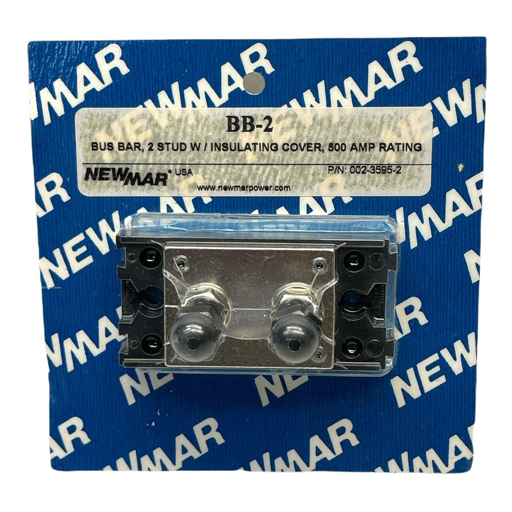 NEWMAR BB-2 BUS BAR 2-STUD w/INSUL CVR 500 AMP NEW/UNUSED SURPLUS