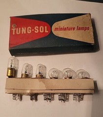 Tung-Sol No. 158 /456A Flashlight Lamps Bulbs 14V Miniature 3 types