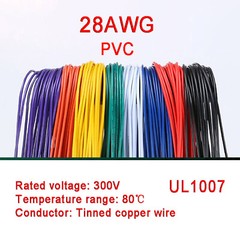 28AWG Flexible PVC Cable Stranded Wiring, Voltage 300V, Tinned Copper Wire