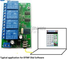 AD22B04 12V 4CH MT8870 DTMF Tone Signal Decoder Relay Phone Remote Control PLC