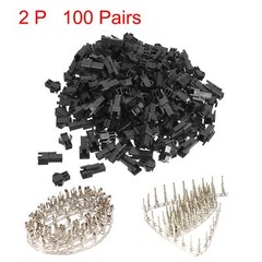100 Pair 2.54mm 2 Pin Male Female -SM Housing Crimp Terminal Connector Universal
