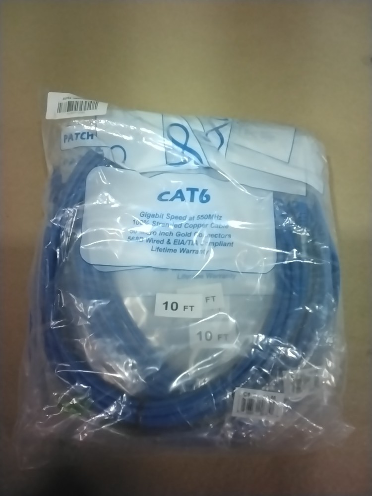 Clearlinks CP TECHNOLOGIES C6-BL-10-M Patch Cable 10 FT