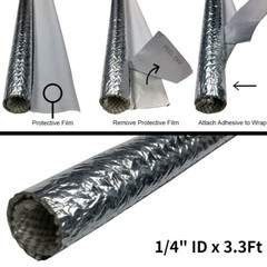 1/4″ ID Self Closed Heat Shield Sleeve Protection Side for Cables, Automotive 1M