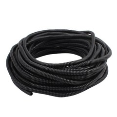 16 M 6.5 x 10 mm Plastic Split Corrugated Conduit Tube for Garden,Office Black