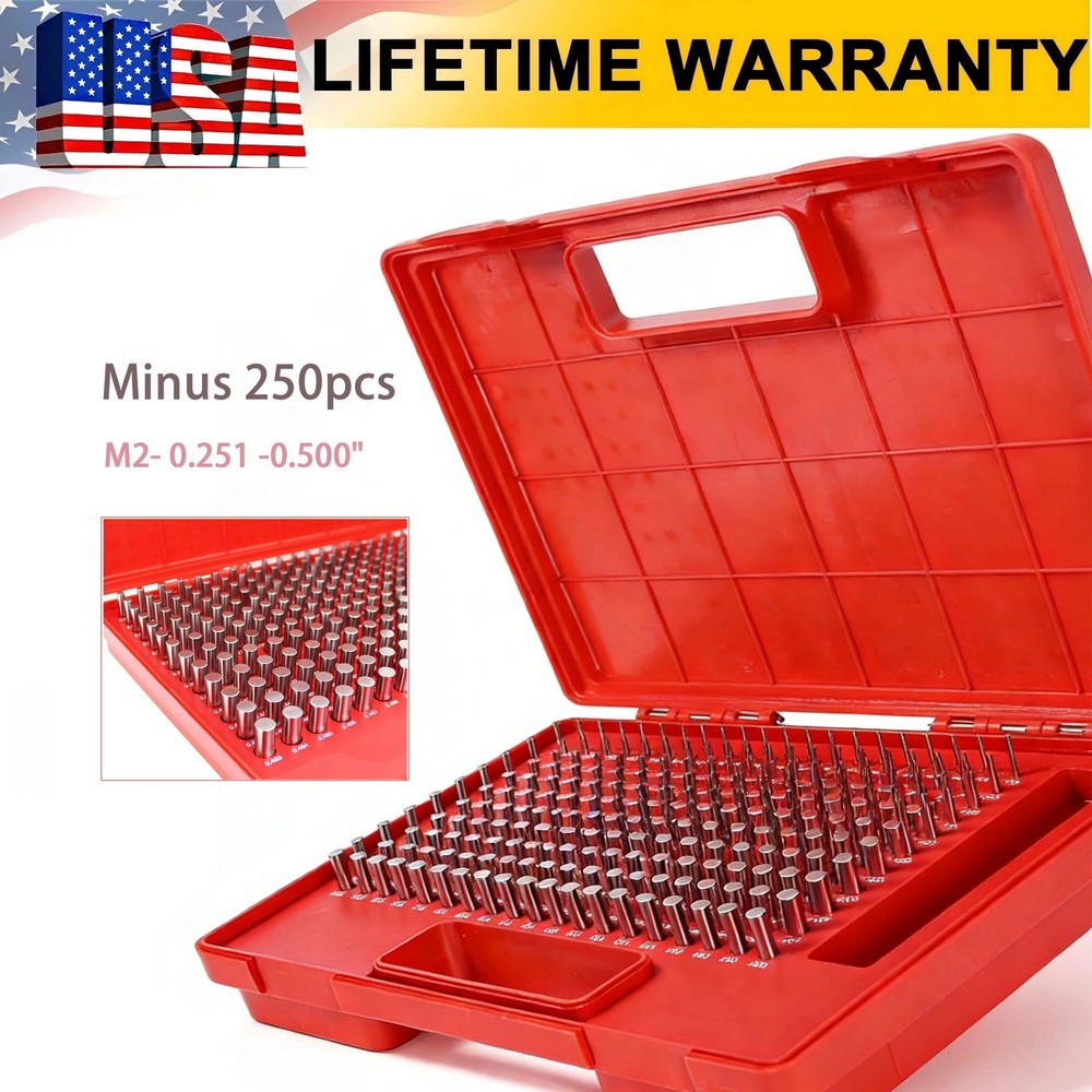 Pin Gauge Pin Gage Set 190/250pcs M1 M2 Class ZZ Metric Steel for Maintenance US