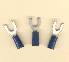 100 BLUE Insulated FORK Spade Terminal Connector #16-14 Wire AWG #10 Stud MOLEX