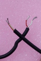 Lot of 2 – Coiled Retractable Curly Cord, Power Cord 24 AWG 2 Conductor, 36″ Ext