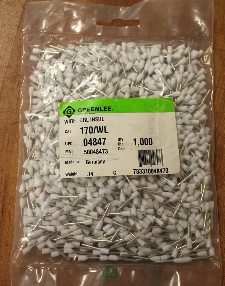 Textron/Greenlee 170/WL Wire Ferl Insul, Qty 1,000 – NEW