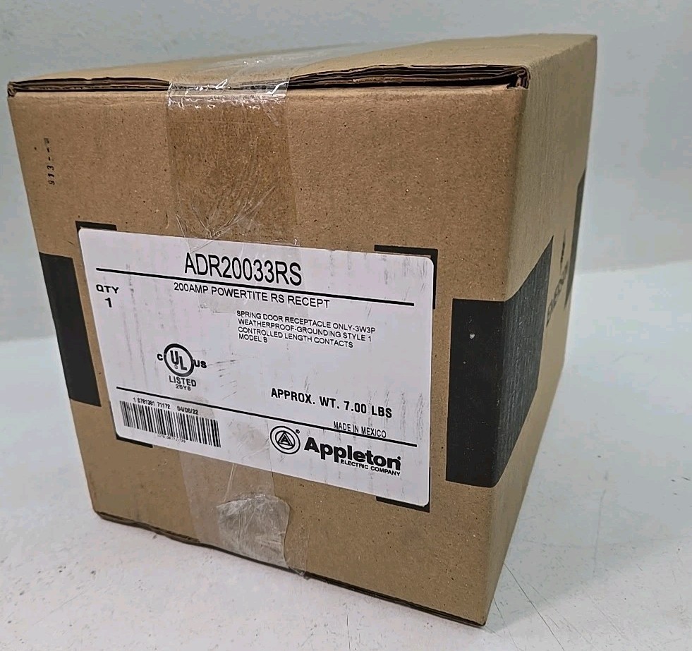 Appleton ADR20033RS 200A 600V 3-Pole 3-Wire Powertite Pin & Sleeve RS Receptacle