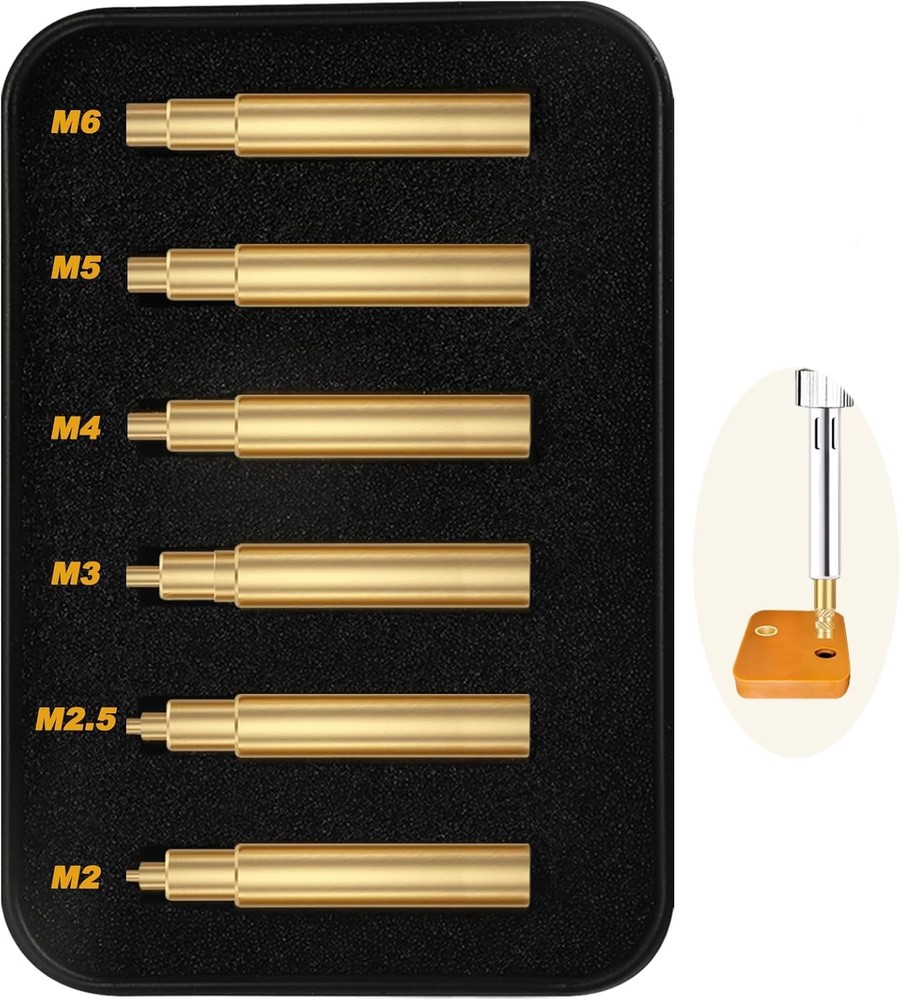 Heat Set Insert Tool,Tips for Threaded inserts M2 M2.5 M3 M2-M6 6 Tips, Brass