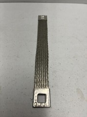 Flat Braided Tinned Copper Jumper Grounding Strap 10”x 1” X 3/8” Square Hole