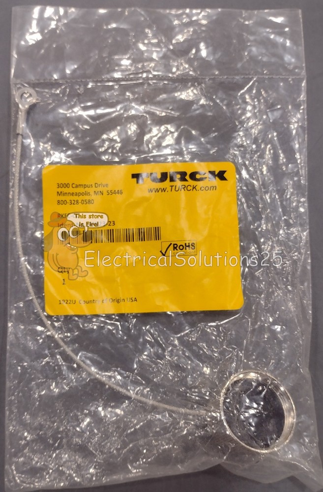New Turck RKFC-CC 1-1/8 in Minifast Closure Cap w Lanyard – Free Shipping