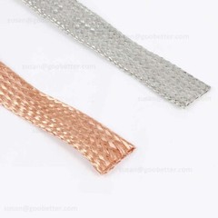 Braided Fabric Cable Flat Pure Copper / Tinned Copper Shield Braided Sleeve Wire