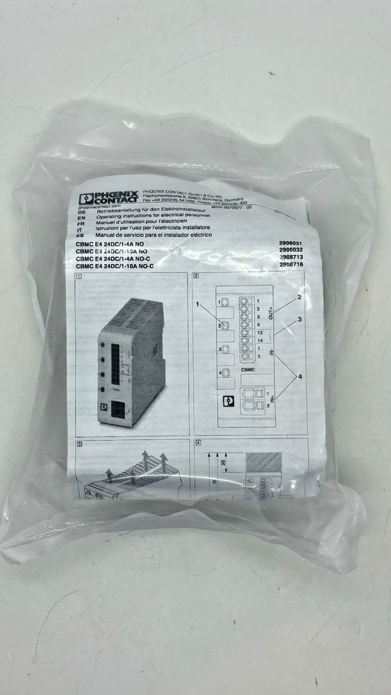 Phoenix Contact CBMC E4 24DC/1-10A NO Electronic Circuit Breaker 24 V DC NEW