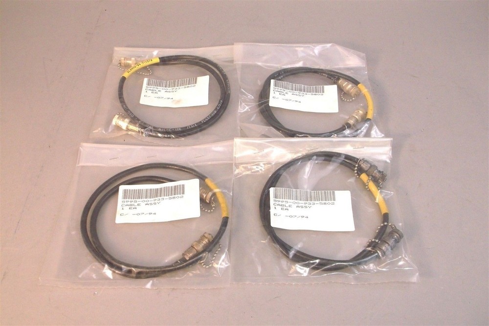 6 Patch Cords 2.5ft RG-62A/U Silver Plated BNC Ends W/ Caps 5995-00-933-5802 NEW